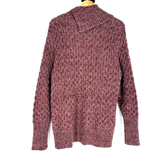 Retrology Purple Chunky Knit Asymmetric Neck Pullover Sweater Plus Size 1X NWT - Picture 2 of 8